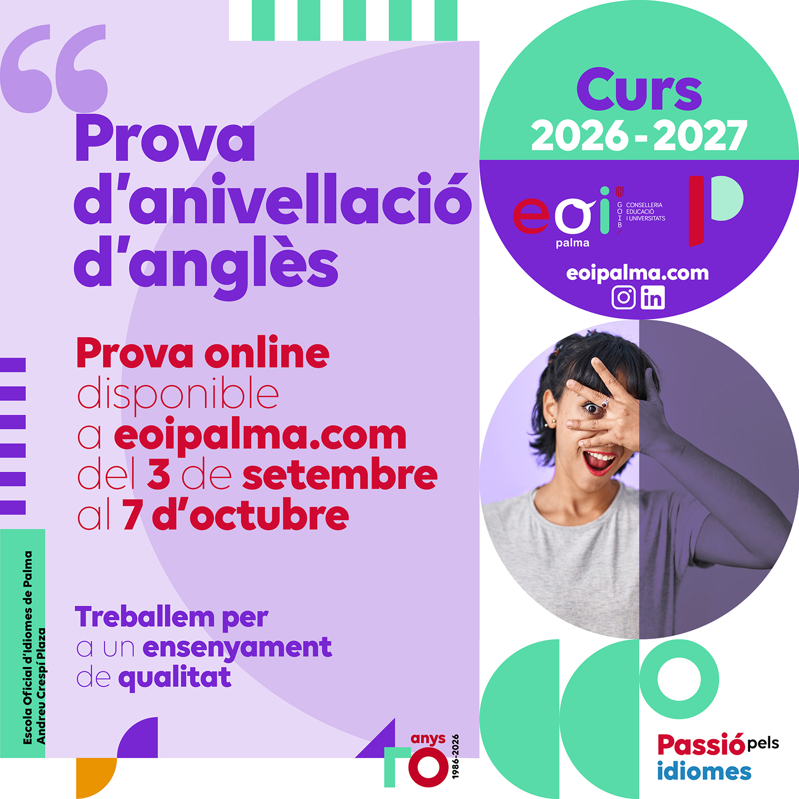 - Prova d'anivel·lació d'anglès on line Escola Oficial d'Idiomes de Palma de Mallorca