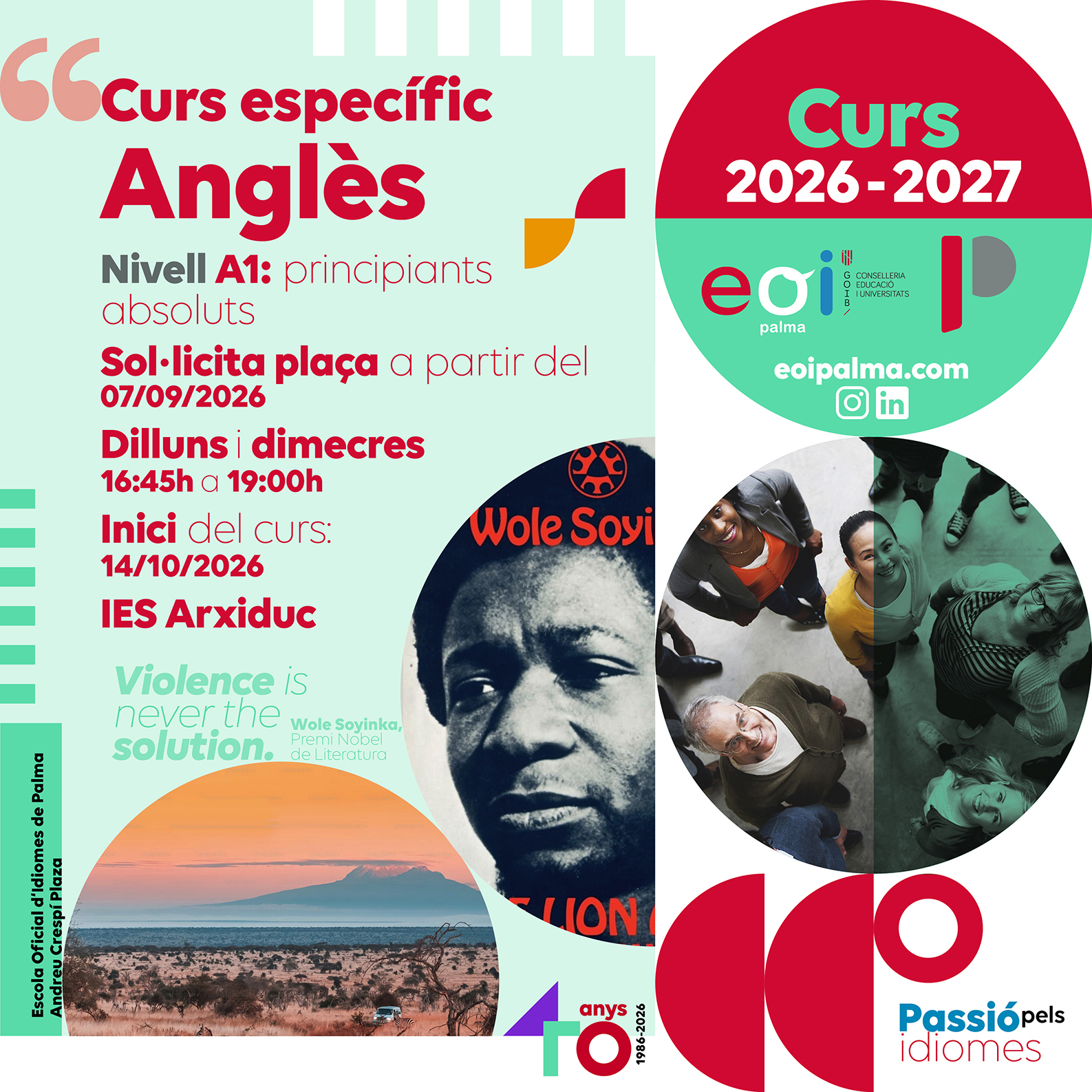 - Nou! Curs especific d'anglès: principiants abbsoluts (Nivell A1) Escola Oficial d'Idiomes de Palma de Mallorca