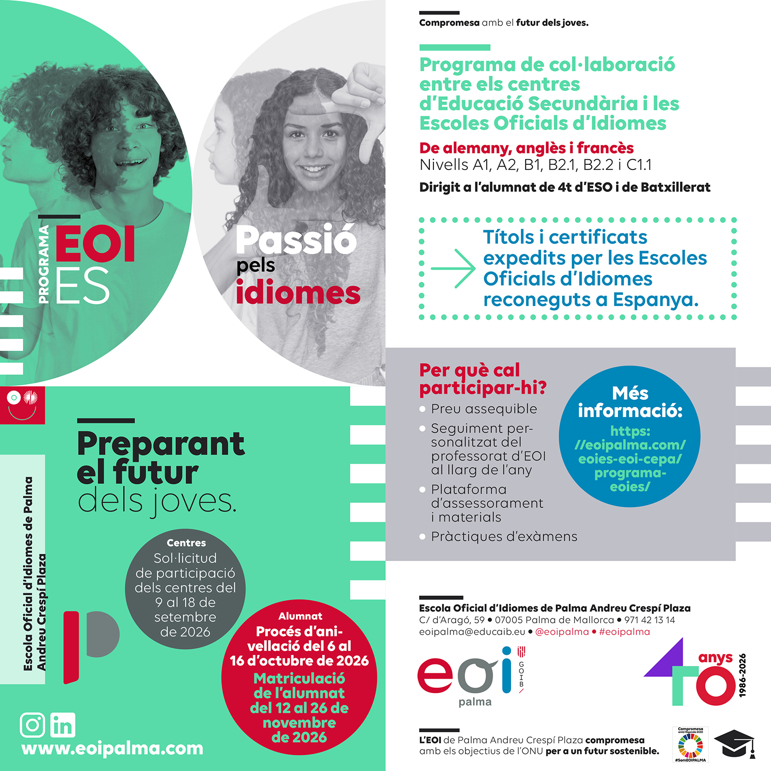 - Programa EOIES Curs 2026-27 Escola Oficial d'Idiomes de Palma de Mallorca